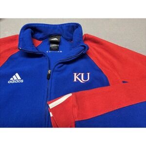 Adidas Climalite Full Zip Fleece Jacket Kansas Jayhawks KU Blue